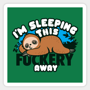 Funny Cute Sleeping Kawaii Sloth Meme Magnet